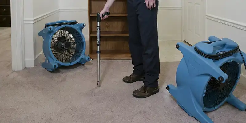 emergency water removal equipment deployed to dry a flooded residential interior in Atlanta, GA
