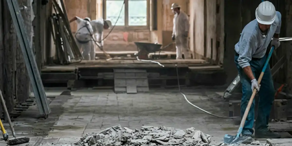 fire damage restoration professionals performing structural cleanup and restoration after a fire in Atlanta, GA