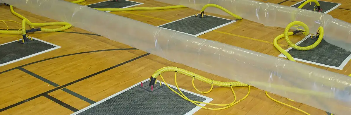 water clean up drying system set up to remove moisture and prevent further damage in Atlanta, GA